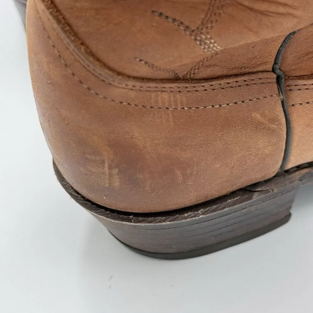 Dan Post Men’s 9 EW P2551 Brown Leather Cowboy Boots Western Made in USA